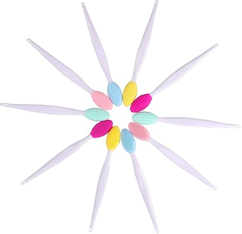 Miniatura 3 de 10 cepillos de silicona para labios, exfoliante, nariz, limpieza de puntos negros, cepillos con repuesto para lavado de cabeza, cepillo de limpieza