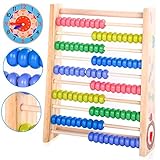 FORMIZON Rechenschieber Abakus, Rechenrahmen Kinder mit 100 Holzperlen, Zählrahmen Grundschule Mathe Abakus zum Zählen und Rechnen bis 100Rechenbrett Pädagogisches Spielzeug Geschenk Holzspielzeug