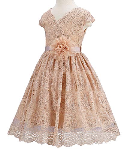 Bow Dream Lace Flower Girl Dress Country Daily Casual Party3