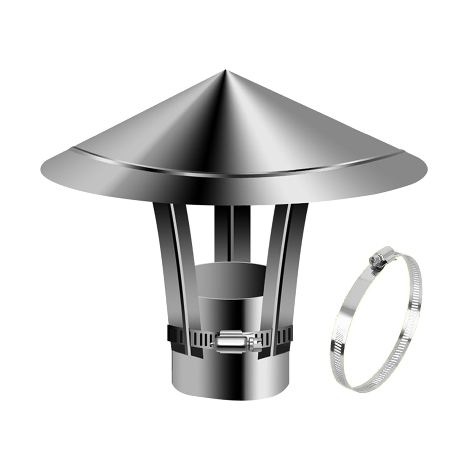 KGLHJDY Roof Chimney Cowl Stainless Steel Rain Cap Adjustable Round Flue Pipe Cover for Cowl Stove Log Burner Fireplac 80-300mm(230mm/9.05in)