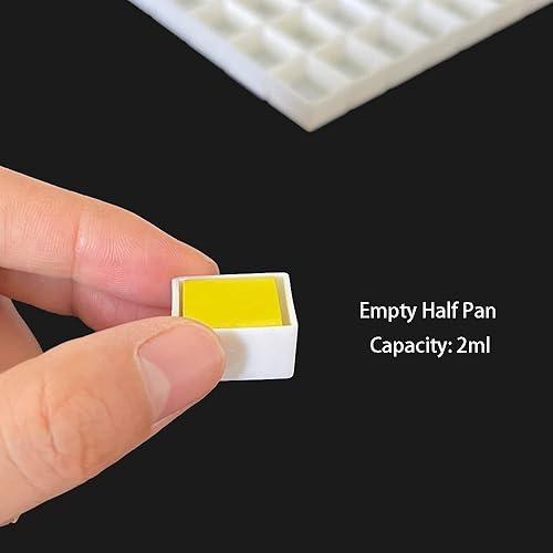 Miniatura 7 de FCLUB Paleta de acuarela con 40 piezas de plástico vacías de acuarela medias sartenes con tiras magnéticas para bricolaje paleta de acuarela