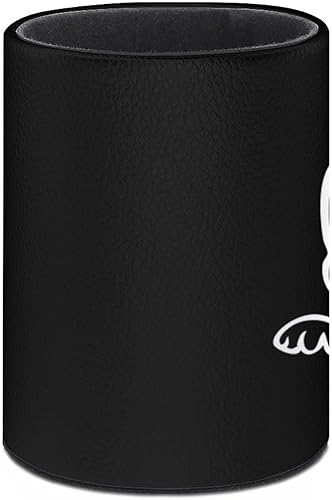 Miniatura 3 de Lindo Boston Terrier - Soporte para bolígrafos de cuero con forma de cilindro para lápices, bonita caja de almacenamiento de escritorio, organizador