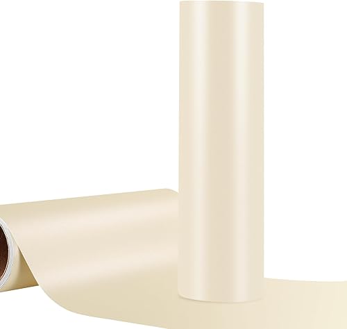 WRAPXPERT Vinilo permanente blanco marfil de 12 pulgadas x 10 pies, vinilo crema para Cricut, rollo de vinilo adhesivo crema satinado mate para