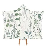 MGDIFYXAA Plantas Elegantes Grande Capa Manta de TV - Frazada Franela Sofá,Hojas de Vid Suave Mantas con Capucha Dormir Decorativa Dormir Cómoda para Inicio Viajes 130 × 150 cm
