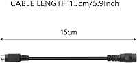 PNGKNYOCN 15cm-es 4 Pin DIN - 5.5x2.1mm DC Tápkábel CCTV Kamerarendszerekhez, 10A, 12V, Réz Vezeték, Fekete (2 db) 6