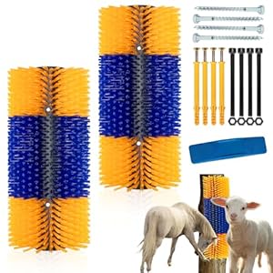 Livestock Scratching Board Brush Kit Horse Brush Cow Brush – Includes 2 Scratching Boards, 1 Grooming Brush, 12 Screws Effective Back Scratching and Cleaning for Goats, Cows, Sheep, Horses, Pigs