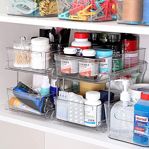 OnDisplay Organizador Acrílico de 2 Niveles para Cosméticos/Baño/Despensa/Refrigerador con Divisiones - Bandeja Organizadora para Encimera de Baño, Bajo Fregadero, Interior de Armario, Cocina miniatura 7
