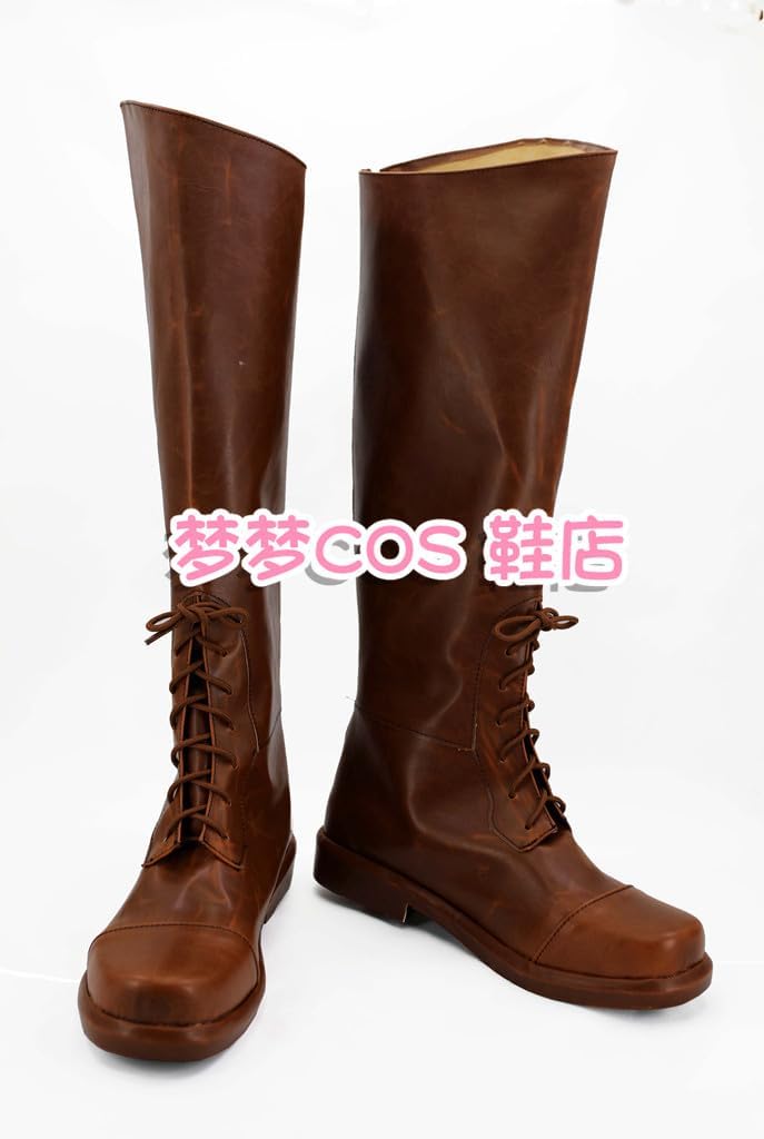 Brown Knee-High Cosplay Shoes Men Women Adult Style Role Play Footwear for Halloween Comic Con Costume