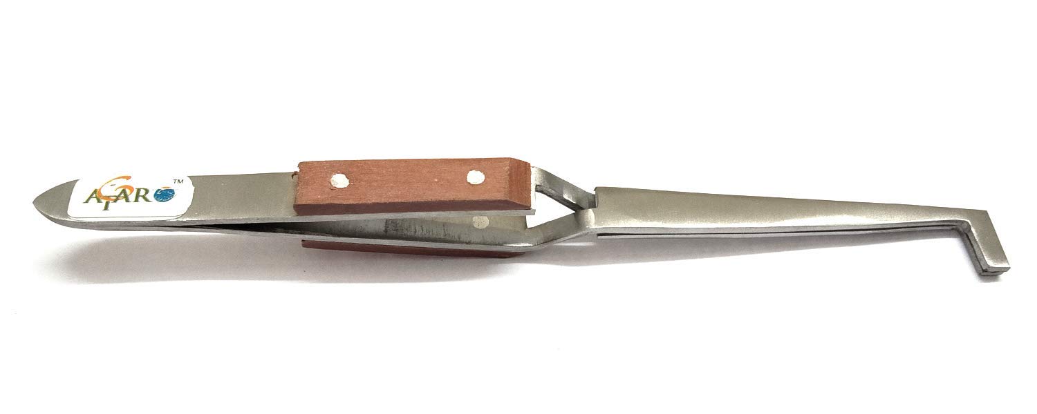 ATAR 01 Pcs Soldering Holder Pick-up Tool Tweezer Fiber Grip Lock 16cm Cross Lock 90 Degree Heavy Tweezer for Diamond, Gemstone Holder Pickup Tool Tweezer ATTF3