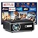Smart Beamer 4k [Offiziell Netflix & Dolby Audio] VOPLLS Autofokus/Trapezkorrektur 30000 Lumen Projektor, WiFi6 Bluetooth Full HD 1080P Beamer Heimkino/Outdoor für Handy/PC