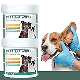 QUTOP 300 Count Cat and Dog Ear Cleaner Wipes, Natural Ear Cleansing Wipes for Dogs Remove Dirt Wax, Pet Ear Wipes to Prevent Ear Odor, Itching