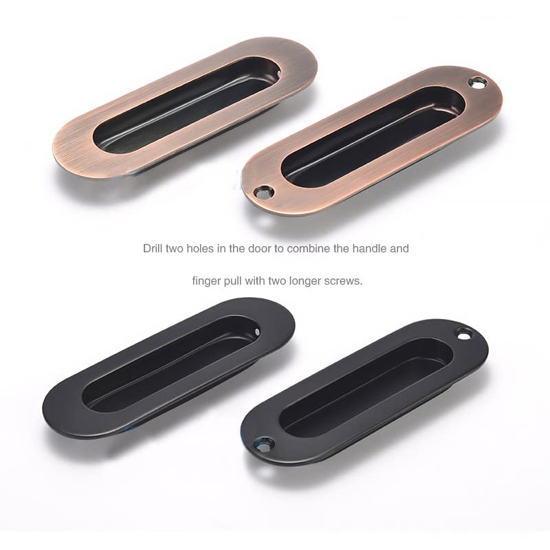 MiJunHD Recessed Flush Door Handles Stainless Steel Cabinet & Furniture Door Pulls Silver 120 * 40mm Rectangle-Hidden Holes Rectangle Handles/Pulls for Interior & Closet Doors - Image 4