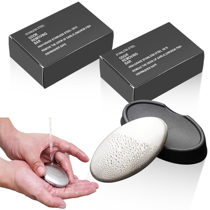 Saponette In Acciaio Inox Per Eliminare Odori - 2 Pezzi, Per Mani Dopo Cipolla, Pesce, Aglio, Senza Chimici - Foto 2