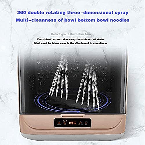 Draagbare Aanrechtvaatwasser Met Kinderslot, Luchtdroogfunctie En Led-Lampje Met 6 Couverts En Bestekmand praktisch - Image 5