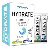 SCI-MX Electrolyte & Vitamin Hydration Mix • 30 Sachets: Blue Raspberry & Tropical Flavours • Energy • Hydration • Recovery • Immunity • Vegan + Caffeine-Free