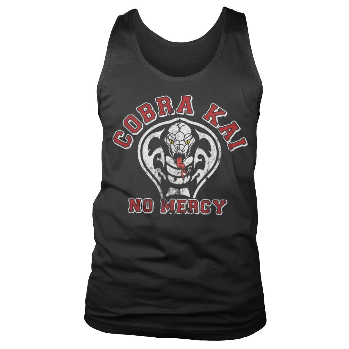 Cobra Kai Unisex Black Officially Licensed No Mercy Tank Top Vest Vest (Black), XX-Large