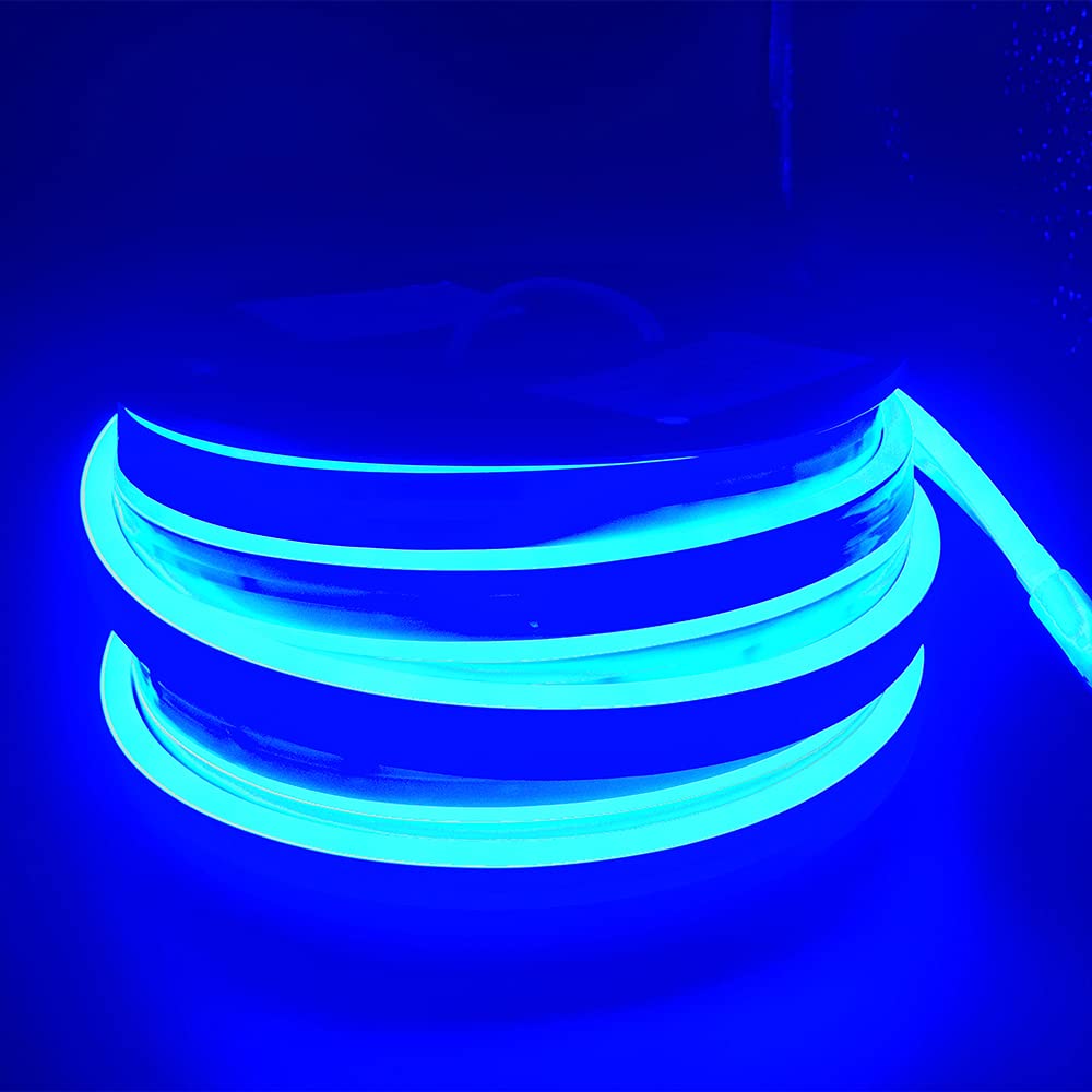 YXHL LED Neon Lights 12V Blue LED Strip Lights 50ft/15m Waterproof LED Neon Flex Silicone Neon LED Strip for Indoor Outdoor Home Decor Outdoors Home Decoration/DIY