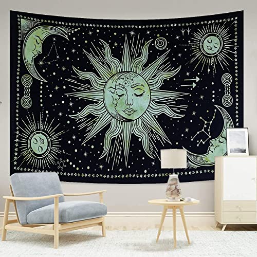 The Art Box Tapestry Wall Hanging As Wall Art And Home Decor For Bedroom, Living Room, Boho Wall Hanging Tapestry Indian Cotton Wall Sheet Bedding Decor (Green 85 X 90 Inches) #TOP5