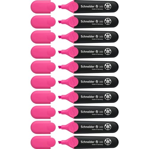 Schneider Job 150 Textmarker (aus recyceltem Kunststoff, ausgezeichnet mit Der blaue Engel) 10er Pack rosa