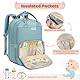 RAINSMORE Baby Wickelrucksack Groß Wickeltasche Rucksack mit Kinderwagengurten und Wickelunterlage Unterwegs Diaper Bag Babytasche Blau