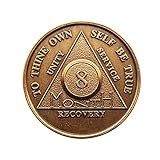 8 Month Bronze AA (Alcoholics Anonymous) - Sober / Sobriety / Birthday / Anniversary / Recovery / Medallion / Coin / Chip by Generic