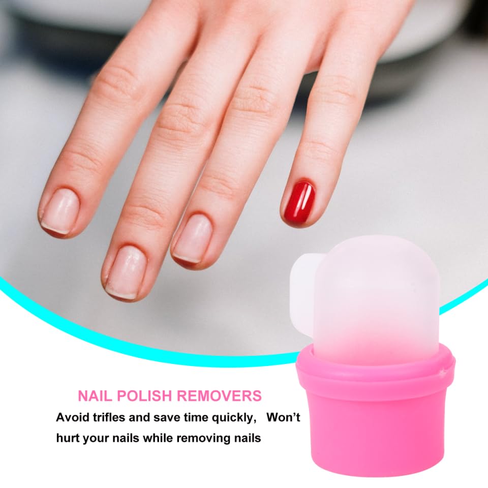 POPETPOP 20Pcs Nail Soaker Covers Reusable Nail Polish Removing Caps for Gel Polish Removal Comfortable Manicure Tools for Home and Salon Use