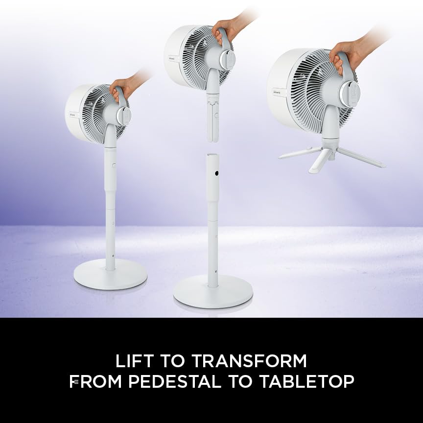 Image of Shark FlexBreeze Cordless Table & Pedestal Fan FA200INWH | 24Hrs Battery | 70 ft Air Throw | BLDC Motor | 180 Oscillation (10 Angles) | 55 Vertical Tilt | 5 Speeds + 2 Breeze Modes | Remote, White