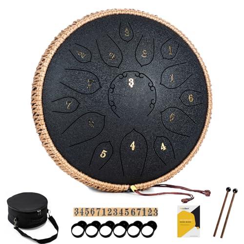 Tambour à langue 12 pouces 15 notes instrument percussion avec livre de chansons