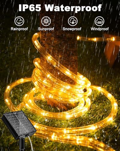 btfarm Solar Rope Lights, 120LED 46FT String Lights Outdoor Waterproof Detail