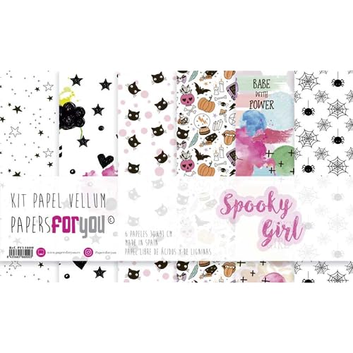 Papers For You Kit 6 Papel Vellum Papel vegetal 90 gr 31 x 30 cm (Spooky Girl)