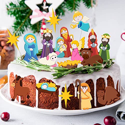 Whaline 2Pcs Christmas Fondant Molds Nativity Silicone Moulds Night Of Birth Resin Baking Molds Jesus' Birth Theme Cake Decorating Molds For Xmas Handmade Diy Candy Chocolate Cookie Sugarcraft #TOP5