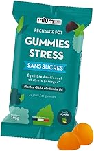 Mium Lab - Anti-Stress, Réduit la Fatigue Physique et Mentale - Équilibre nerveux - GABA + Aubépine & Rhodiola + Vitamine B6 - Goût Pomme - Éco-recharge 42 gummies - Fabriqué en France
