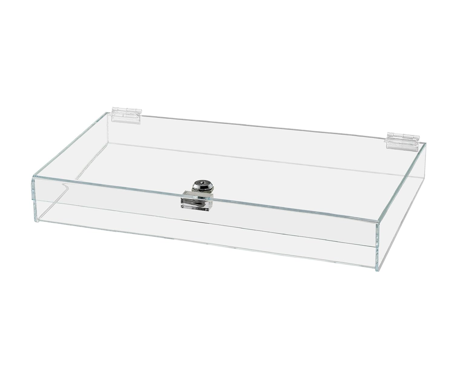 Acrylic Locking Display Case with Keys 16" x 12" x 2" Clear