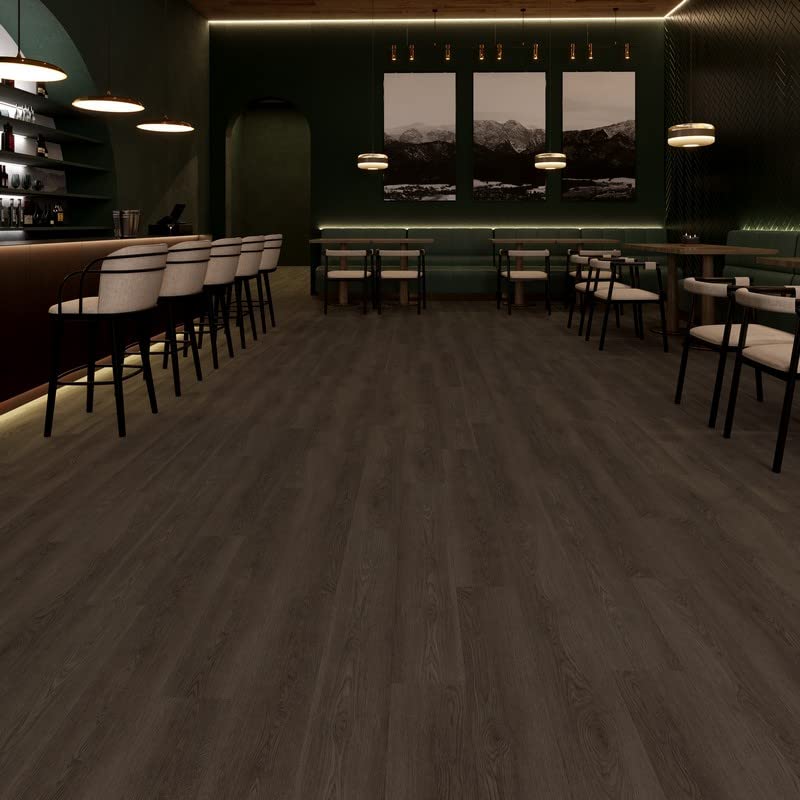 Miniatura 6 de Lucida Surfaces Azulejos de vinilo de lujo  Piso adhesivo para instalación de bricolaje  10 tablones de aspecto de madera  AlphaCore  Nube  7 x 48