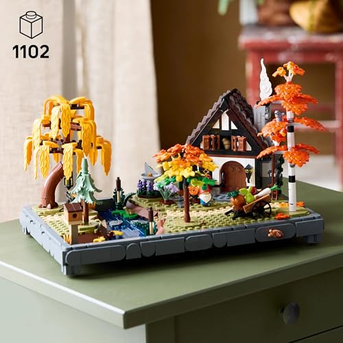 Image of LEGO Icons Autumn Cottage Garden Model Building Kit - Customizable Home Decor for Adults - 11372