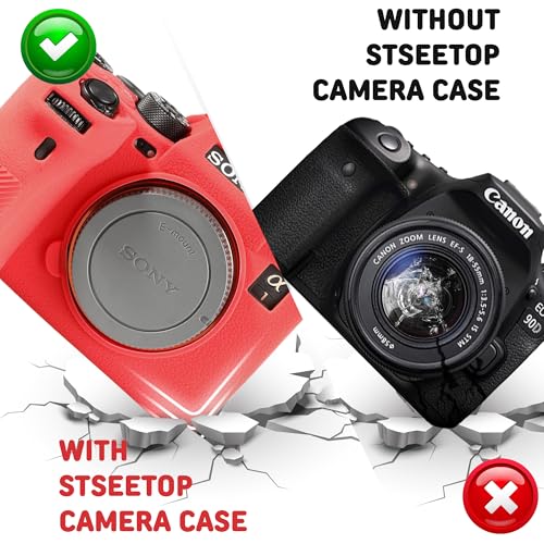 Funda de silicona para cámara Sony A1 color rojo miniatura 6