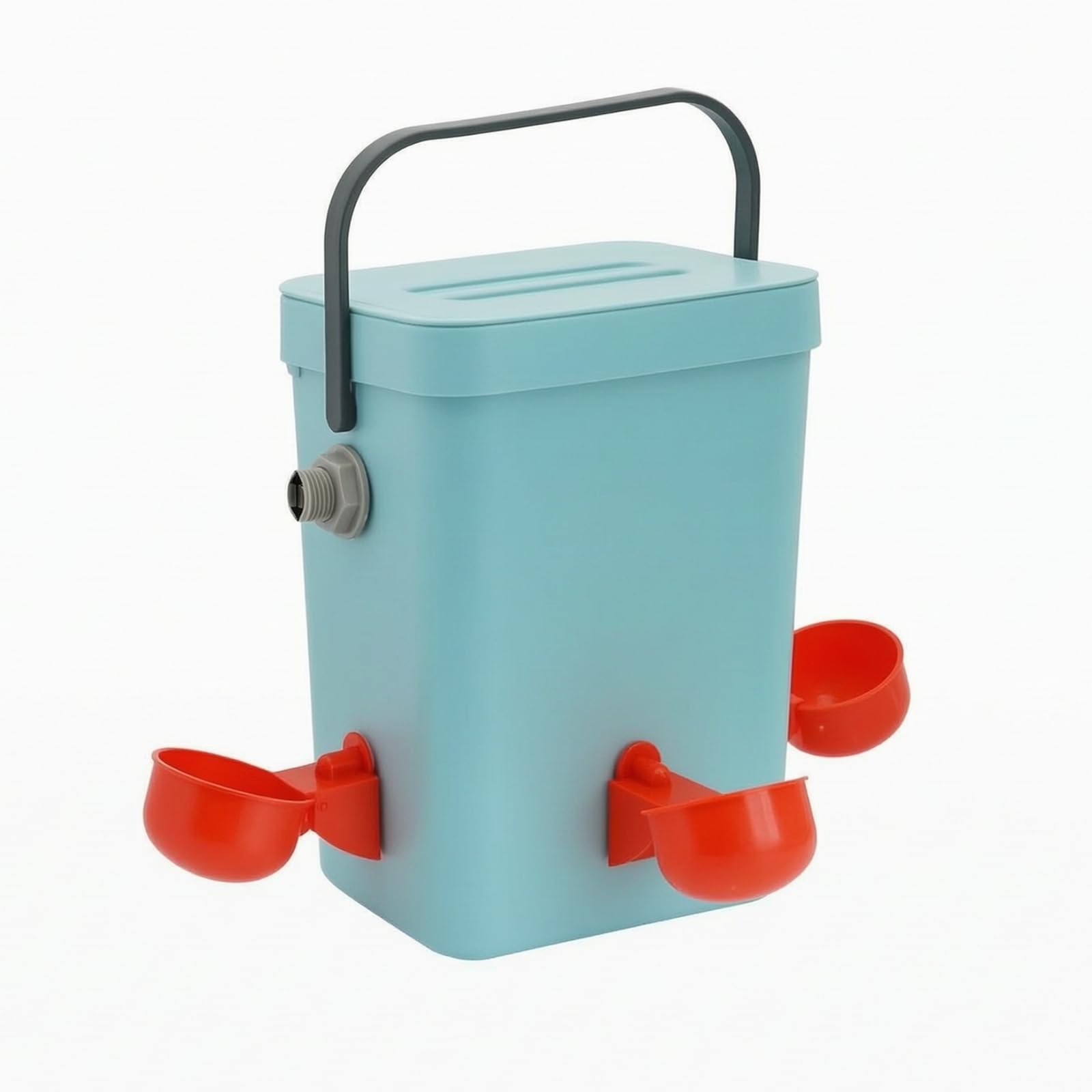 Abbeveratoio a Tazze Resistente Secchio | Abbeveratoio con Valvola a Galleggiante, Riutilizzabile, per Allevamento, 5L, Solo Secchio