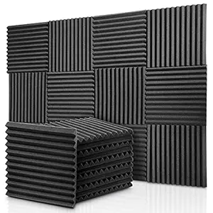 Donner 12-Pack Acoustic Foam Panels Wedges, Fireproof Soundproofing Foam Noise Cancelling Foam for Studios, Recording Studios, Offices, Home Studios 1 x 12 x 12