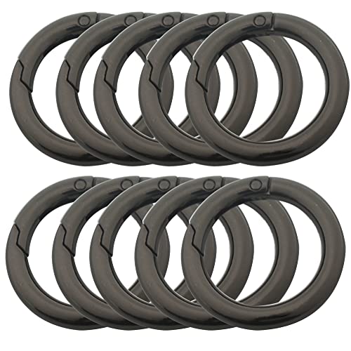 Bytiyar 10 pcs 2 inch (50 mm) Big Round Carabiners Clips Metal Trigger Spring O Rings Snap Hooks DIY Charms Accessory for Keychains Bags Purses Crafts Making,Gun Black Large by Bytiyar - Used condition - US$12.27