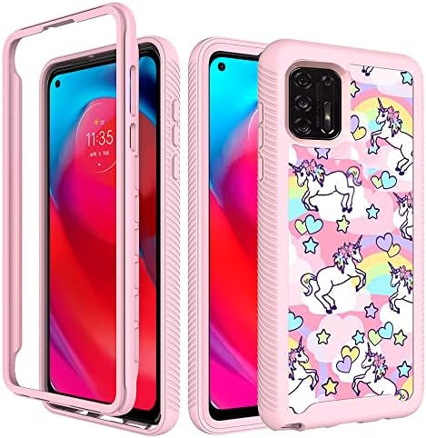 Case Town Compatible with Moto G Stylus 2021, Pink Rainbow Unicorn Pattern Dual Layer Heavy Duty Shockproof Shockproof Defender Transparent Bumper Back Cover Case for Motorola Moto G Stylus 2021