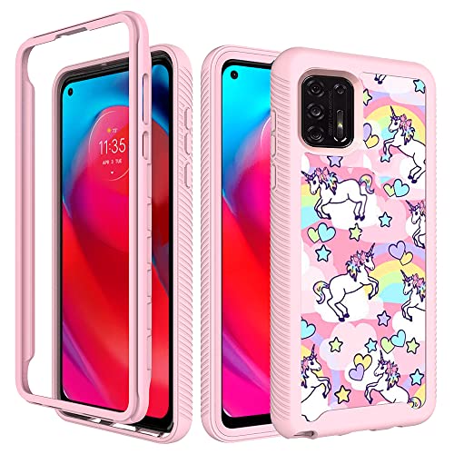 Case Town Compatible With Moto G Stylus 2021, Pink Rainbow Unicorn Pattern Dual Layer Heavy Duty Shockproof Shockproof Defender Transparent Bumper Back Cover Case For Motorola Moto G Stylus 2021 #TOP2