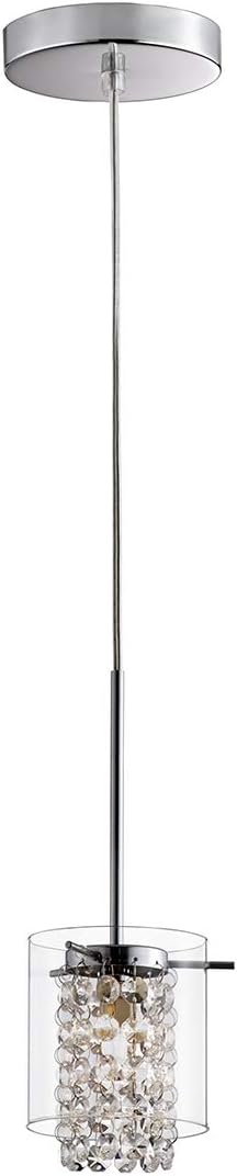 BAZZ PR3811CB Glam Pendant Light, Dimmable, Adjustable, Easy Installation, 59-in, Clear Glass