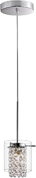 BAZZ PR3811CB Glam Pendant Light, Dimmable, Adjustable, Easy Installation, 59-in, Clear Glass