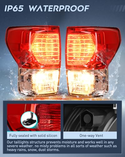 Image of Nilight Taillight Assembly Compatible with 2007 2008 2009 2010 2011 2012 2013 Toyota Tundra Rear Tail Light Lamp Replacement OE Style Driver and Passenger Side