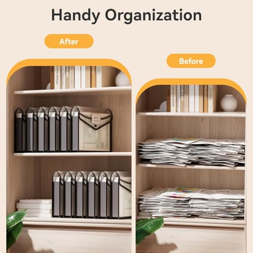 Image of ABC life A4 Plastic Wallets, 6 Pcs Popper Wallet Plastic File Folder Poly Envelope Expanding File Wallet Document Folder with Snap Closure, Premium Pockets Files Envelope for School Office Home
