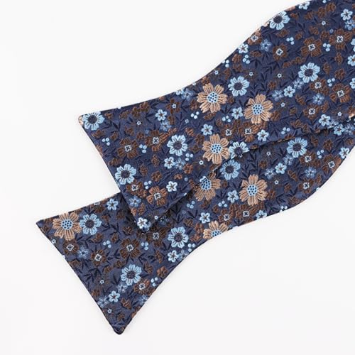 Image of Alizeal Mens 2pcs Floral Self-tied Bow Tie Pocket Square Set | Premium Classic Pocket Square Perfect for Wedding Proms Business