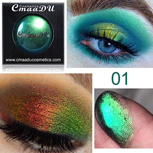 DAGEDA Multi-Chrome Holographic Shade Shifting Pigments Eyeshadow & Lip Gloss & Nail Coating & Body Makeup Set, 4PCS Multipurpose Chameleon Makeup Pigments