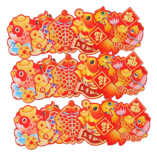 FUNOMOCYA 24個蛇年赤い封筒 春節用ラッキーマネー封筒 伝統的な縁起物デザイン 紙製丈夫で 贈答や人使用に適した