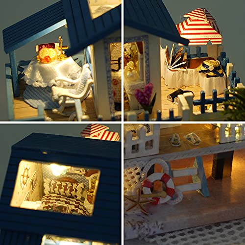 WonDerfulC Miniatur-Puppenhaus aus Holz, japanisch, Meer, Auto, Markt, DIY-Puppenhaus, 3D-Modell, kreative Geschenke für… – Bild 7