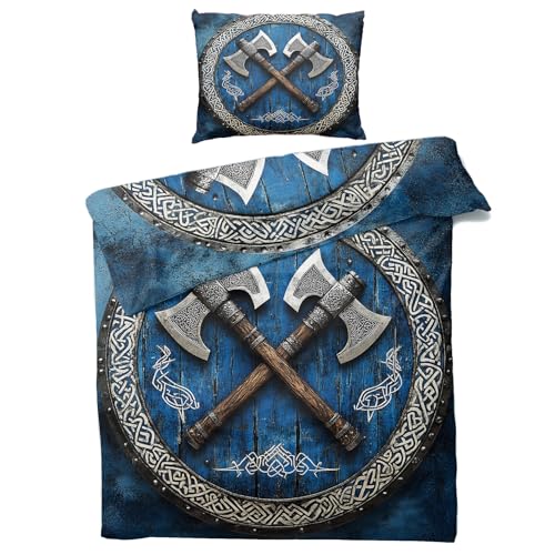 Housse de couette microfibre fermeture éclair parure de lit hache Viking
